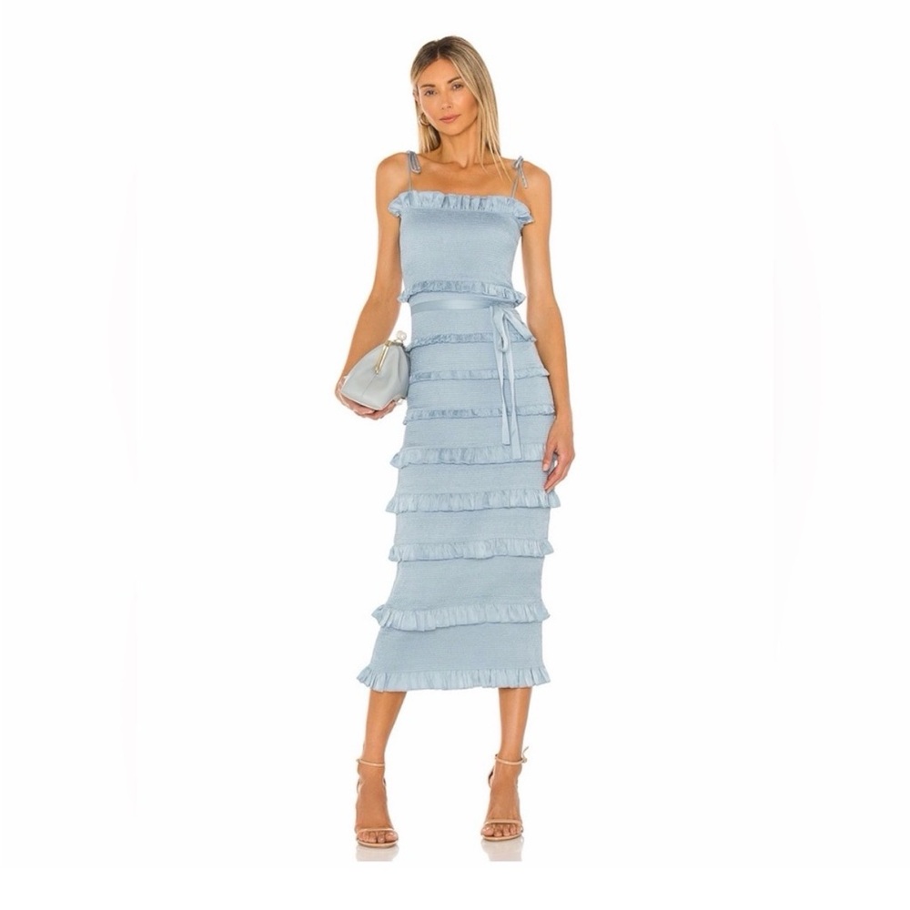V. Chapman Lily Midi Dress in Cashmere Blue